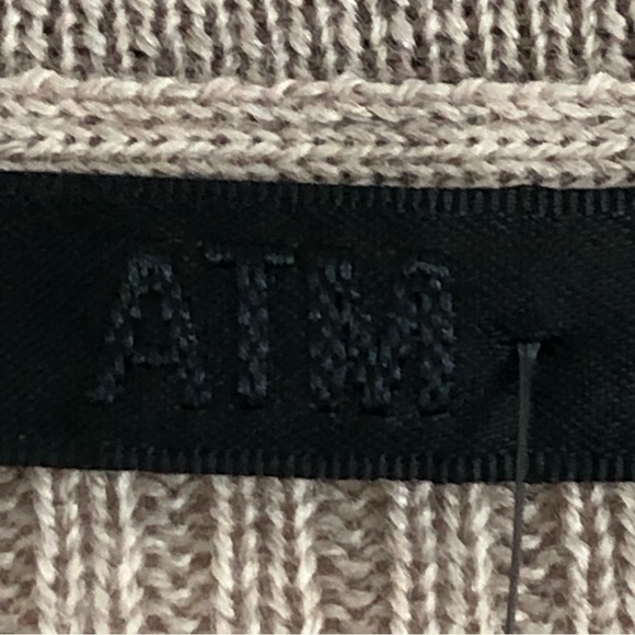 ATM Cardigan Ribbed Merino Wool Fitted Tan Large NWT - Picture 4 of 12